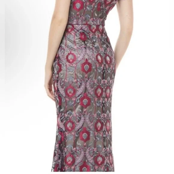 Elegant Purple Patterned Women's Dress - Picture 4 of 10